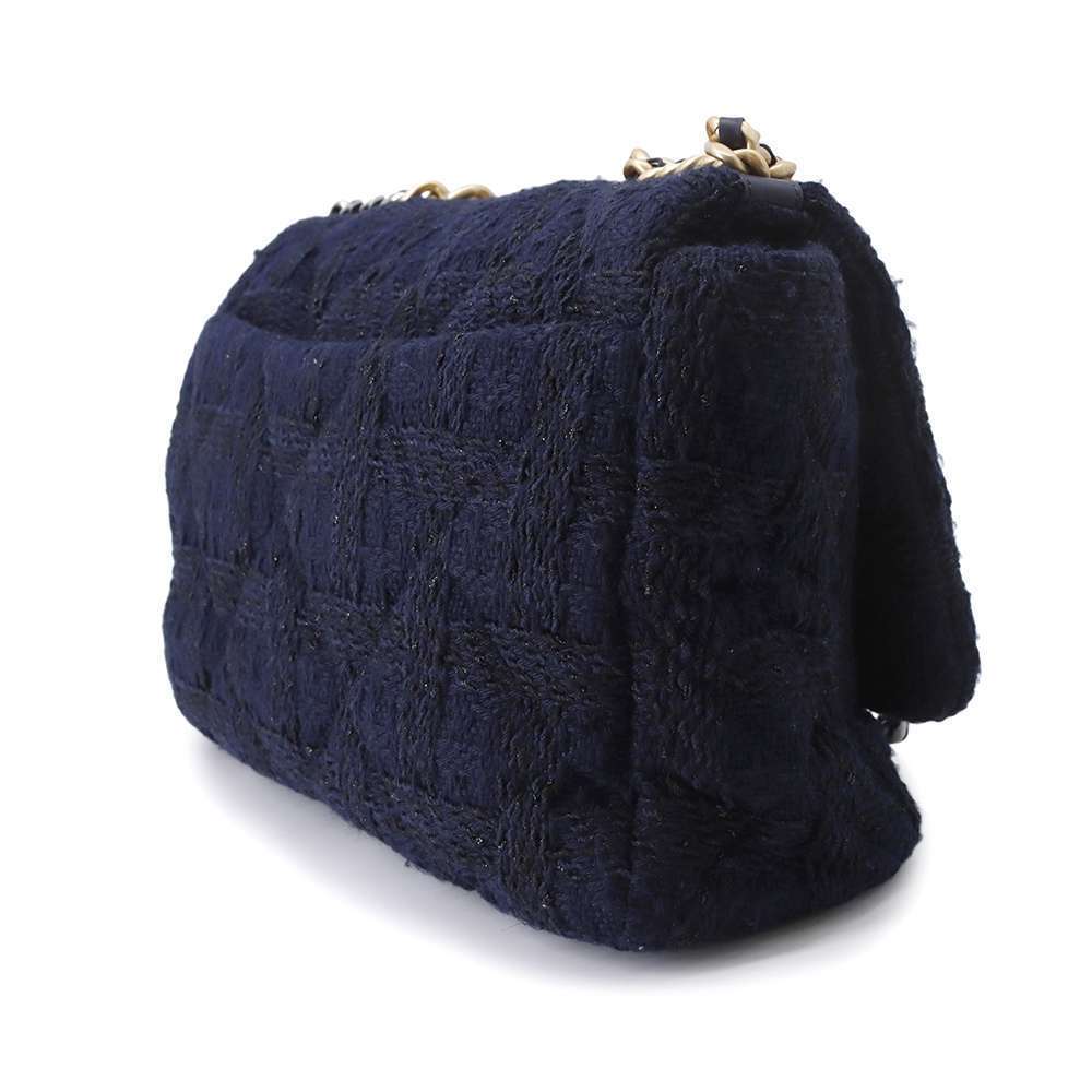 Chanel Tweed 19 Maxi Bag Coco Mark Flap